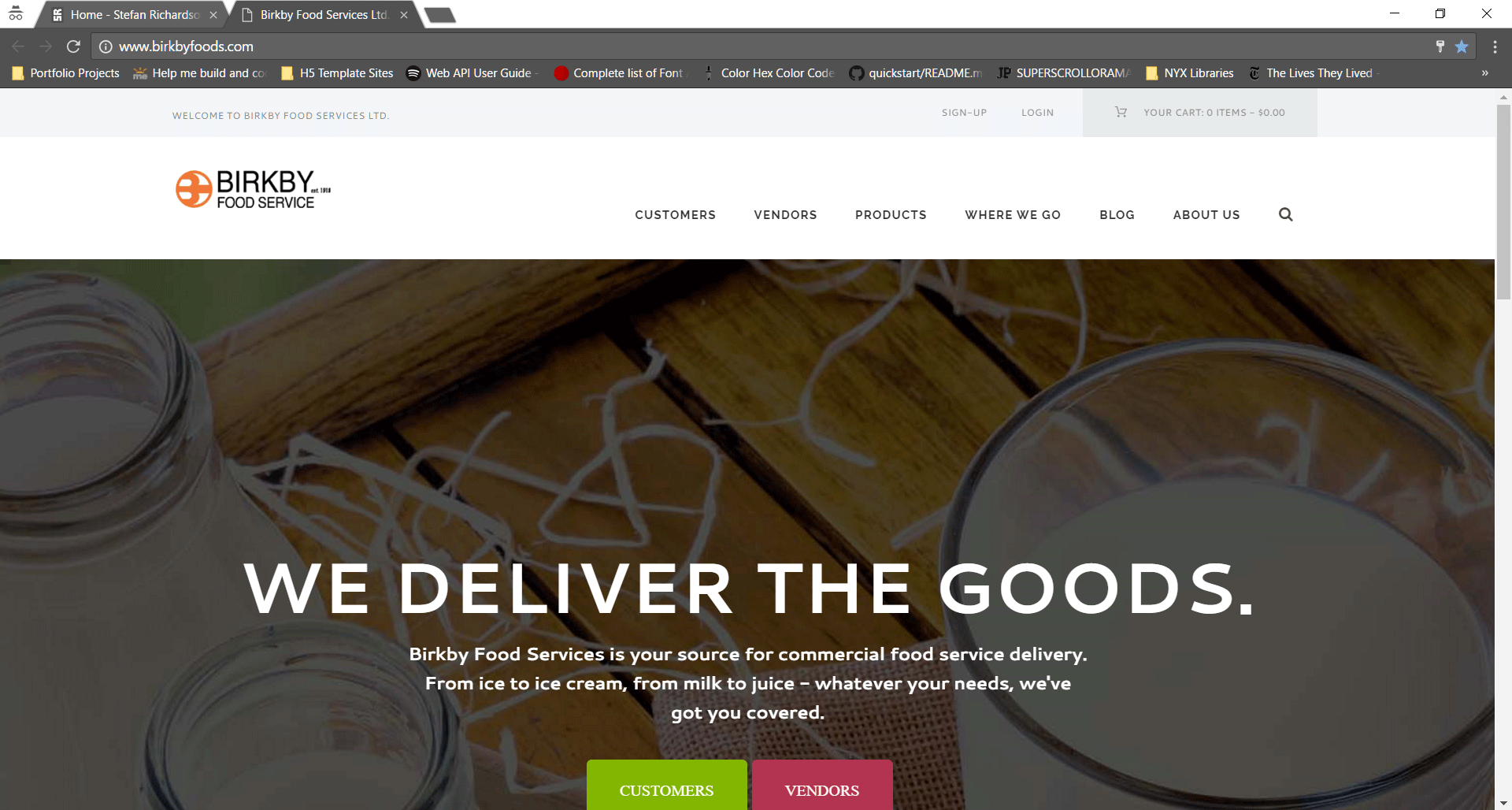 Web development screen shot
