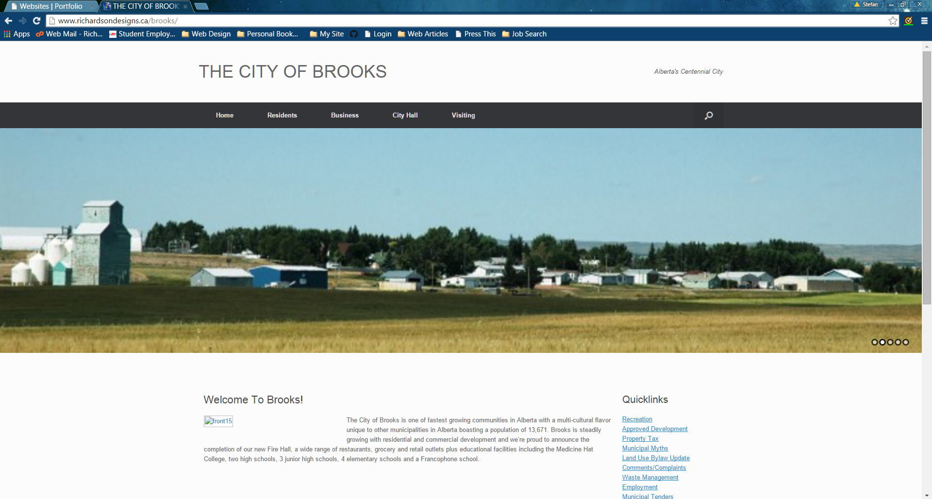 Brooks Alberta Website Screen Shot