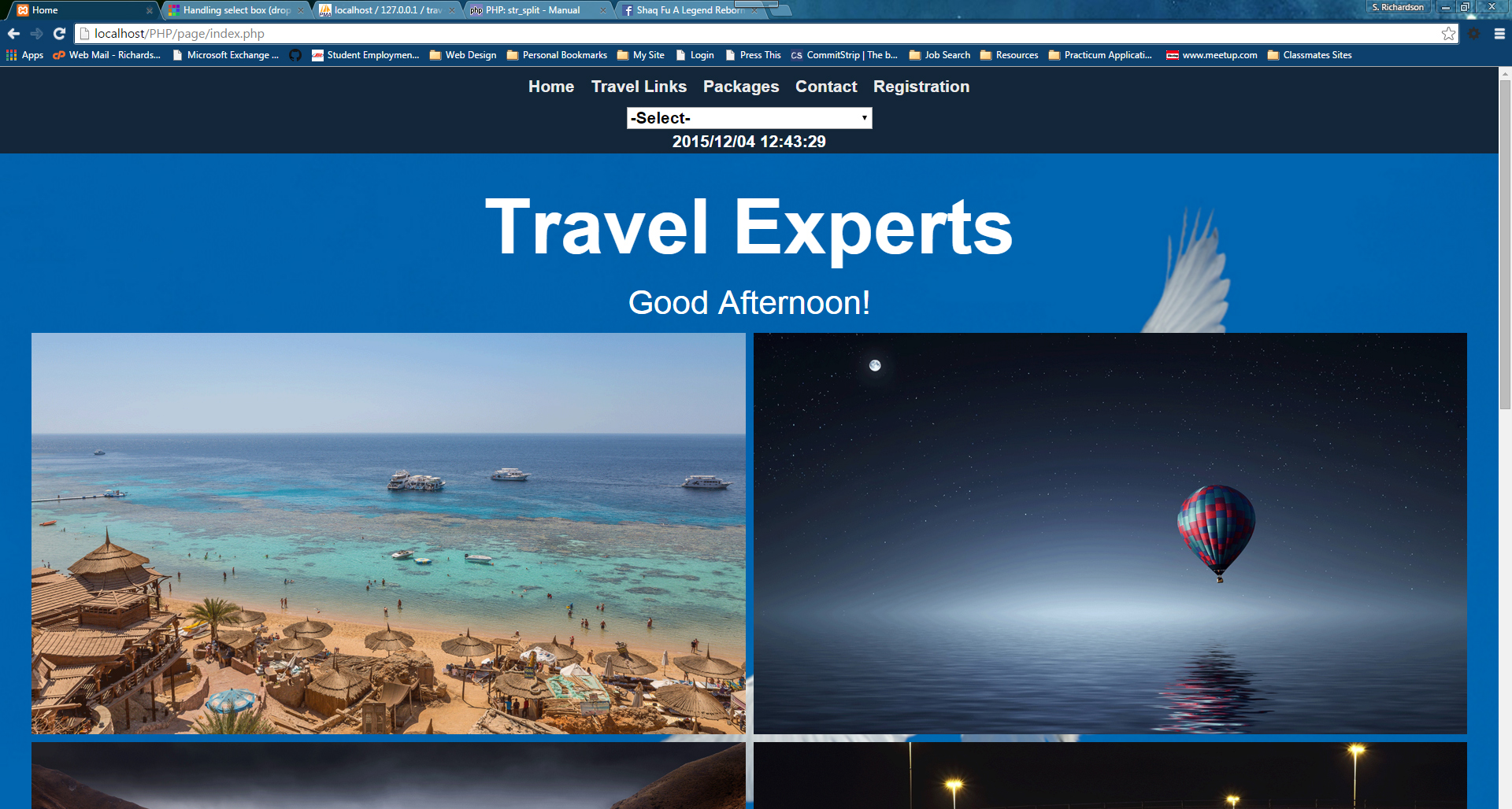 screen shot of travel experts
